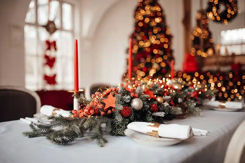 decoración de mesa navideña